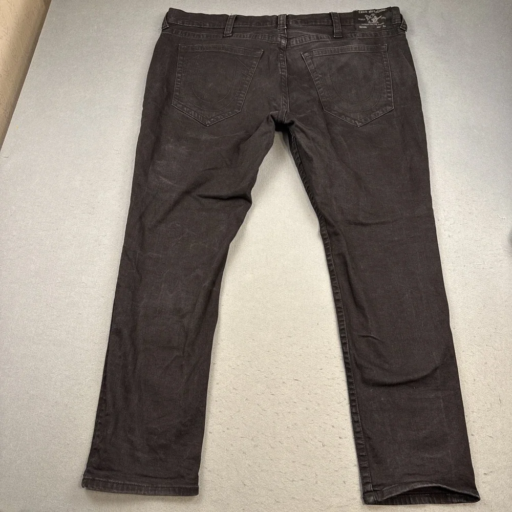 True Religion Geno Relaxed Slim Jeans Men 44 Black   Stretch NO FLAP DENIM